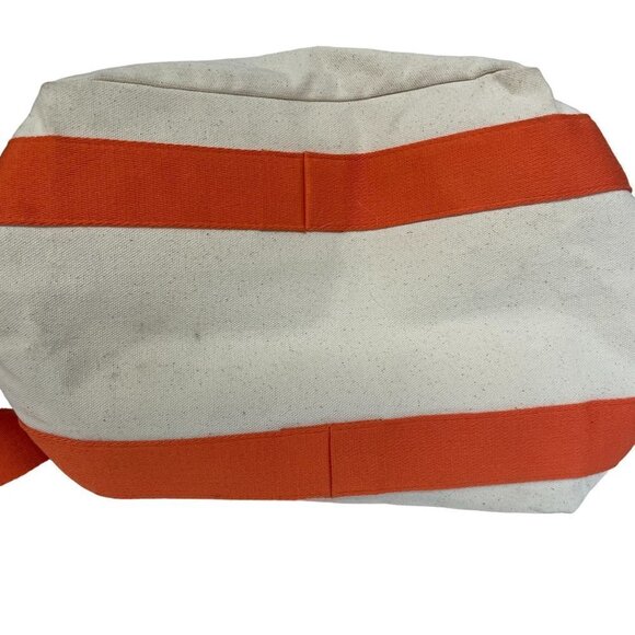 Victoria’s Secret Orange Pink Beige Canvas Beach Tote Bag - Picture 5 of 5